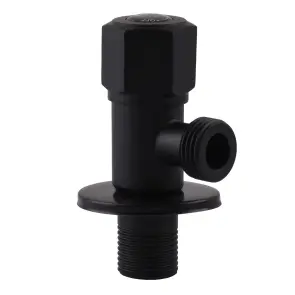 Кран кульовий кутовий Professional 1/2″X1/2″ NV-QP888 BLACK №1