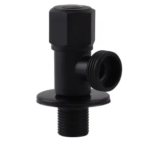 Кран кульовий кутовий Professional 1/2″X3/4″ NV-QP888 BLACK №1