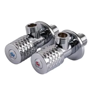 !!Набір кранів кутових кераміка PROFESSIONAL EXCLUSIVE 1/2″X1/2″ 9999 CHROME (1уп.) №1