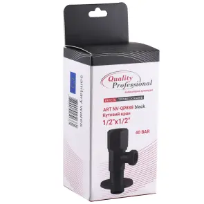 Кран кульовий кутовий Professional 1/2″X1/2″ NV-QP888 BLACK №2