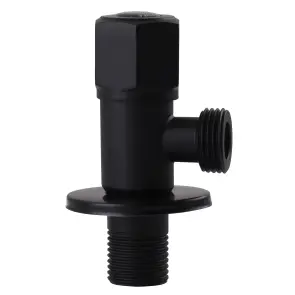Кран кульовий кутовий Professional 1/2″X1/2″ NV-QP888 BLACK №3