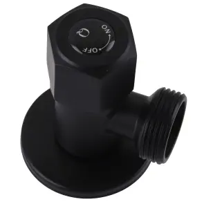 Кран кульовий кутовий Professional 1/2″X3/4″ NV-QP888 BLACK №3