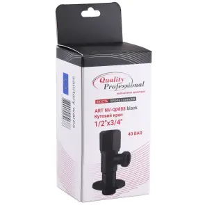 Кран кульовий кутовий Professional 1/2″X3/4″ NV-QP888 BLACK №4
