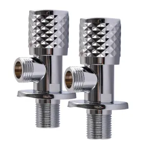 !!Набір кранів кутових кераміка PROFESSIONAL EXCLUSIVE 1/2″X1/2″ 9999 CHROME (1уп.) №4