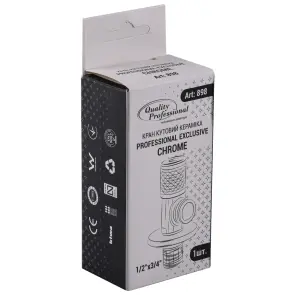 Кран кутовий кераміка PROFESSIONAL EXCLUSIVE 1/2″X3/4″ 898 CHROME (1шт.) №4
