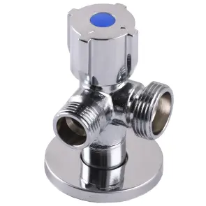 Кран шаровой угловой двойной SELBA 1/2″х 1/2″х3/4″ DOUBLE (SL1599) №1