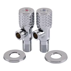 !!Набір кранів кутових кераміка PROFESSIONAL EXCLUSIVE 1/2″X1/2″ 9999 CHROME (1уп.) №6