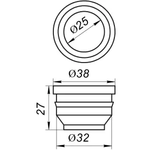 Редукція гумова VSplast 32/25 (чорна) №2