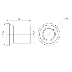 Патрубок OPTIMUM для унітазу прямий D110 150 мм OPTI 14110/150 №4