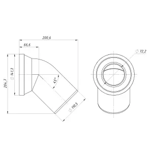 Коліно OPTIMUM для унітазу 45 ° D110 пластик OPTI 31410/227 №4