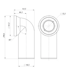 Коліно OPTIMUM для унітазу 90 ° D110 пластик OPTI 41410/296 №4