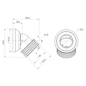 Коліно OPTIMUM для унітазу 45 ° D115 пластик з ущільненням OPTI 30515/147 №5