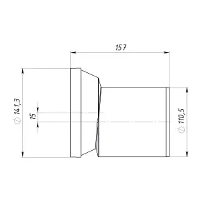 Патрубок OPTIMUM для унітазу зі зміщенням 15 мм D110 L155 мм OPTI 51110/155 №5