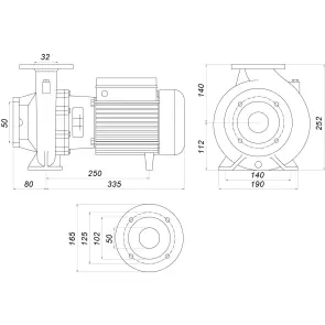 Насос моноблочний IR 32-125B 1,1 кВт SAER (16 м3/год, 21 м) №10