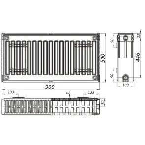 Радиатор стальной 22/500x900 бок QUEEN THERM (KORAD) №4