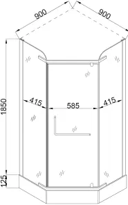 Душевая пятиугольная кабина RABA L90TB (L90BT) BRAVO (2уп.) №9