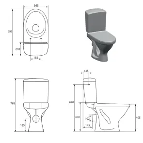 Компакт Cersanit 839 ЕKO II SIMPLEON 031 3/6 з кришкою поліпропілен металеве кріплення (UА) №3