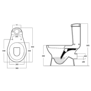 КОМПАКТ VERONA B нижн., гориз з поліпропіленовим сидінням SOFT-CLOSE CT-VHB-PP №2