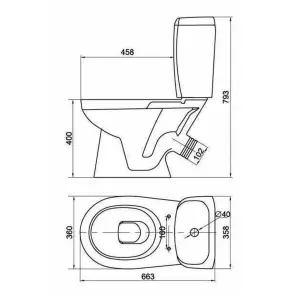 Компакт Cersanit 382 KORAL 031 3/6 з кришкою поліпропілен №4