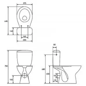 Компакт Cersanit 653 TAPIA 010 3/6 з кришкою поліпропілен №6