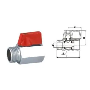 Кран шаровый мини SOLOMON 1/2″ НВ NV-3025 (2шт. в упак.) №4