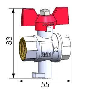 Кран кульовий повнопрохiдний для підключення термометра SOLOMON 3/4″ V1242 S №2