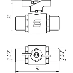 Кран шаровый прямой SELBA 1/2″ НН КБ SL1503 №3