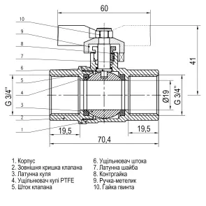 Кран шаровый прямой SELBA 3/4″ ВВ КБ SL1507 №3