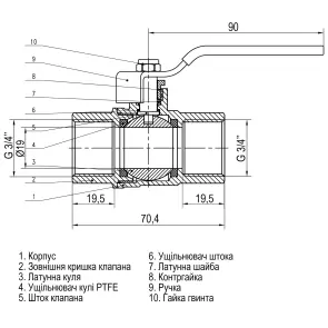 Кран шаровый прямой SELBA 3/4″ ВВ КР SL1506 №5
