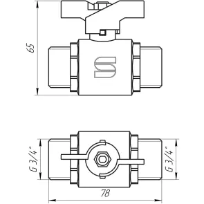 Кран шаровый прямой SELBA 3/4″ НН КБ SL1503 №2