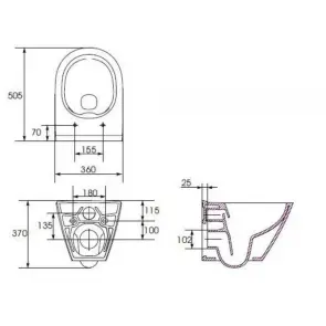 CET Cersanit 743 CITY OVAL CLEAN ON підвісний з кришкою SLIM дюропласт ліфт №12