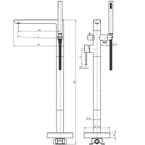 Змішувач для ванни TOPAZ LOFT TLF 32113-H39-C №2