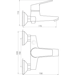 Змішувач для ванни DOMINO BILBAO DBB-102N EURO №6