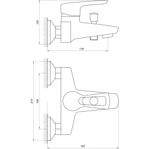 Змішувач для ванної CRISTAL SEVA GSV-102- латунь в комплекті №2