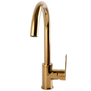 Змішувач для кухні TOPAZ BARTS TB 07403-H36-AU боковий S- D35 шланги 45см золото PVD №3