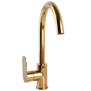 Змішувач для кухні TOPAZ BARTS TB 07403-H36-AU боковий S- D35 шланги 45см золото PVD №5
