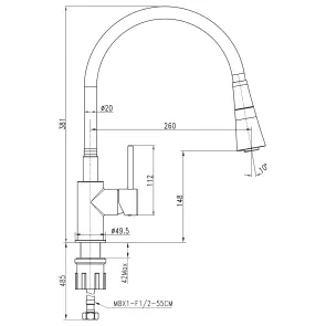 Смеситель для кухни TOPAZ LOFT TLF 8854-H39-GP-B01 №8