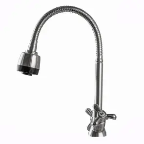 Смеситель для кухни DOMINO DK-H1-2N-103MA Chrom хрест кераміка,с гофровиливом №2