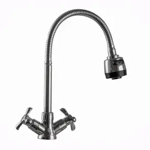Смеситель для кухни DOMINO DK-H1-2N-103MA Chrom хрест кераміка,с гофровиливом №3