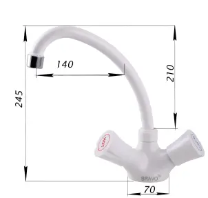 Смеситель для кухни BRAVO B2-11-203 термостойкий ABS пластик №6