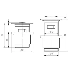 Донный клапан Globus Lux HG-041S-S- BR (Click-clack) №2