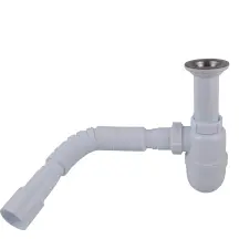 Сифон OPTIMUM 1 1/2″*40 для умивальника та мийки з литим випуском та гофротрубою 40*40/50 OPTI-11043