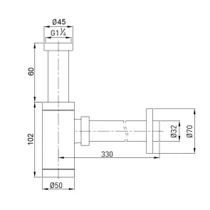 Сифон для раковин циліндричний Globus Lux GS-32-105-00 №16