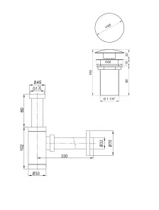 Сифон металлический с донным клапаном без перелива Globus Lux GS-32-105-03B №4