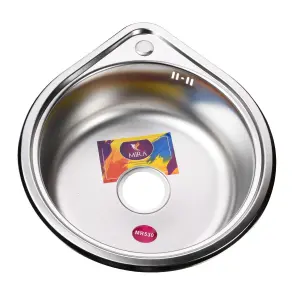 Мийка кухонна врiзна кругла 530х180 Satin MR 530 E Mira №1
