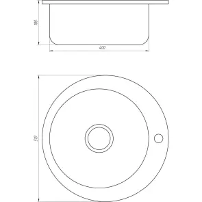 Мийка кухонна врiзна кругла 510х180 Decor MR 510 D Mira №2