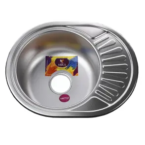 Мийка кухонна врiзна кругла з полицею 570х450х180 Decor MR 5745 D Mira №1