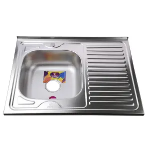 Мийка кухонна накладна прямокутна 800х600х180 Decor Left MR 8060 L D Mira №1