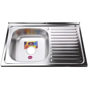 Мийка кухонна накладна прямокутна 800х500х180 Satin Left MR 8050 L E Mira №1
