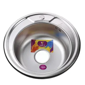 Мийка кухонна врiзна кругла 510х160 Decor MR 510 D 0,6 mm Mira №1